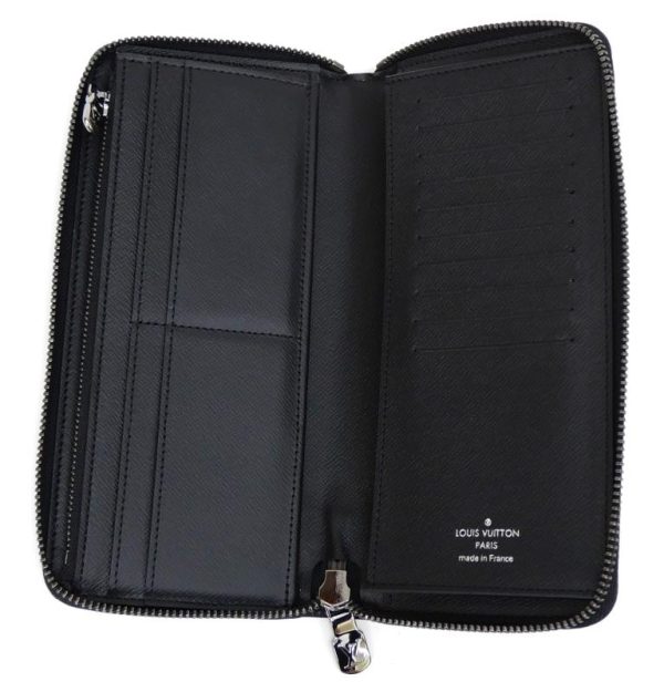 55664 4 Louis Vuitton Long Wallet Vertical Monogram Eclipse Black