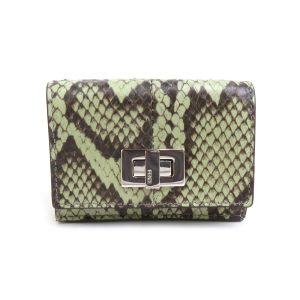 55688g FENDI Shoulder Bag Clutch Small Nappa Genuine Leather Compact Mini Bag F Design Zucca Pattern Black