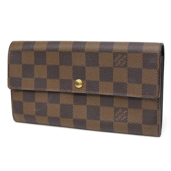 55794 1 Louisvuitton Long Wallet Pochette Damier Brown