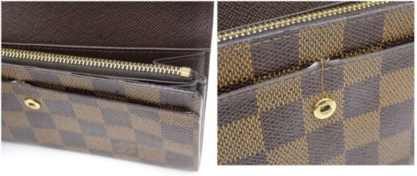 55794 7 Louisvuitton Long Wallet Pochette Damier Brown