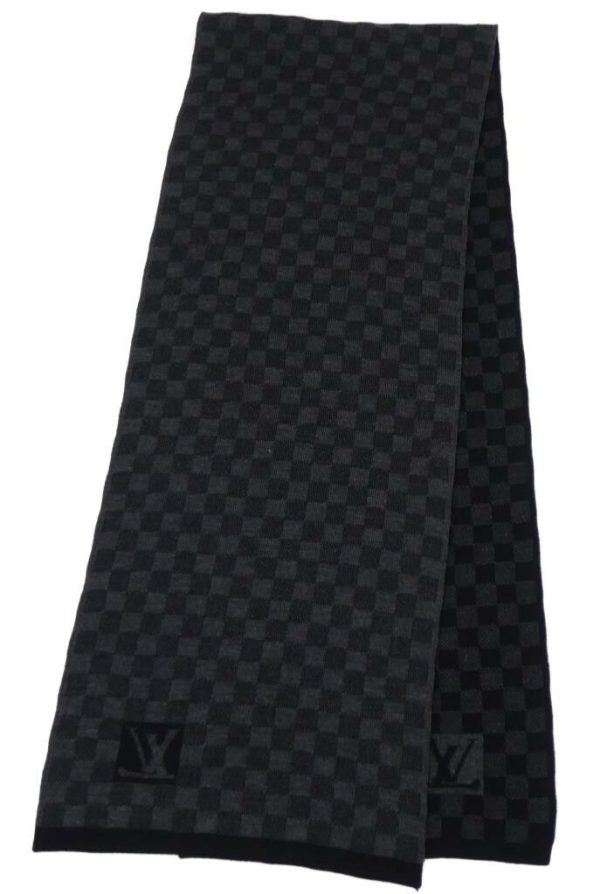 55806 3 Louis Vuitton Escharpe Petit Muffler Damier Graphite Black