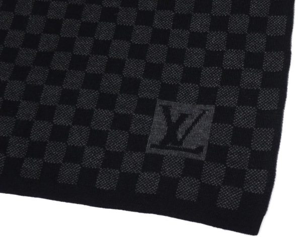 55806 4 Louis Vuitton Escharpe Petit Muffler Damier Graphite Black