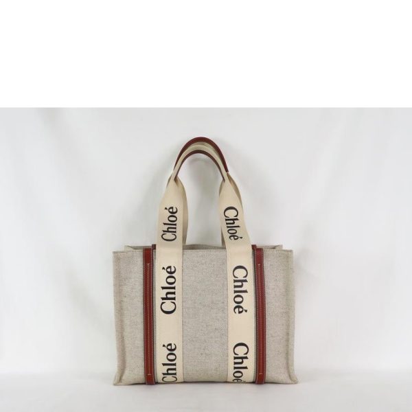 55885 2 Chloe Woody Canvas Tote Bag Beige