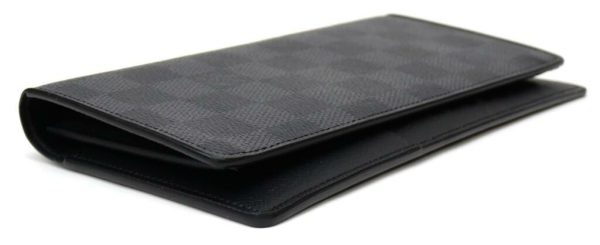 56339 3 Louis Vuitton Long Wallet Portefeuille Damier Graphite Black