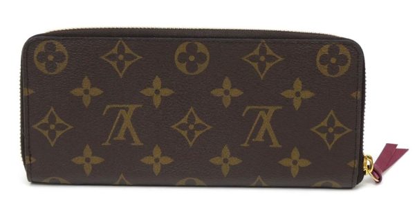 56545 2 Louis Vuitton Long Wallet Portefeuille Clemence Monogram Brown