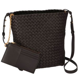 566066vcew32095 Bottega Veneta Maxi Intrecciato Shoulder Bag Black