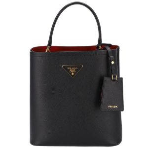 57465 1 Prada Nylon Gathered Frill Tote Shoulder Bag Black