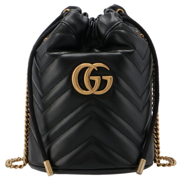 575163dtdrt1000 Gucci GG Marmont Mini Baguette Shoulder Bag Black