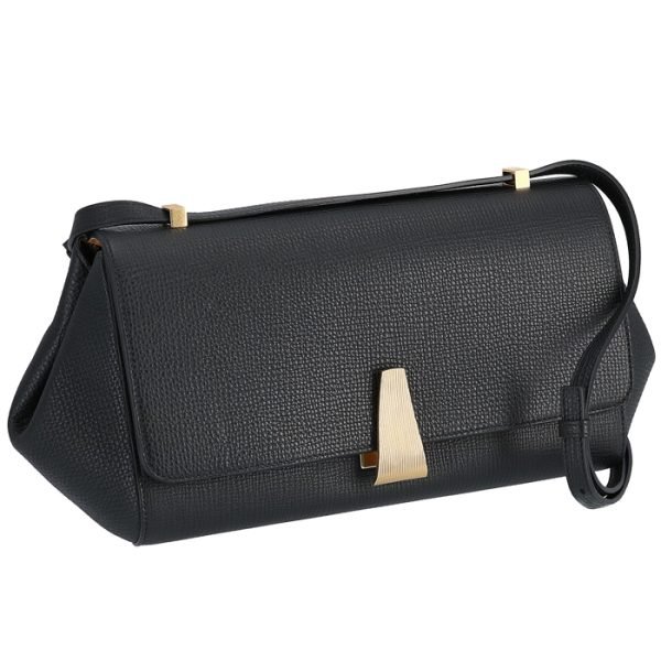 576143vmao18425 Bottega Veneta Palmerato BV Angle Shoulder Black