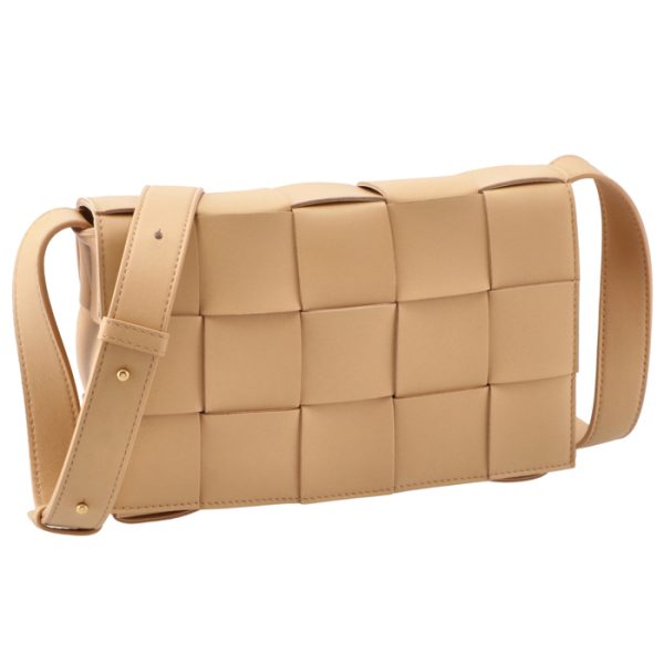 578004vmay12714 Bottega Veneta Cassette Double Face Intrecciato Crossbody Bag Beige Almond