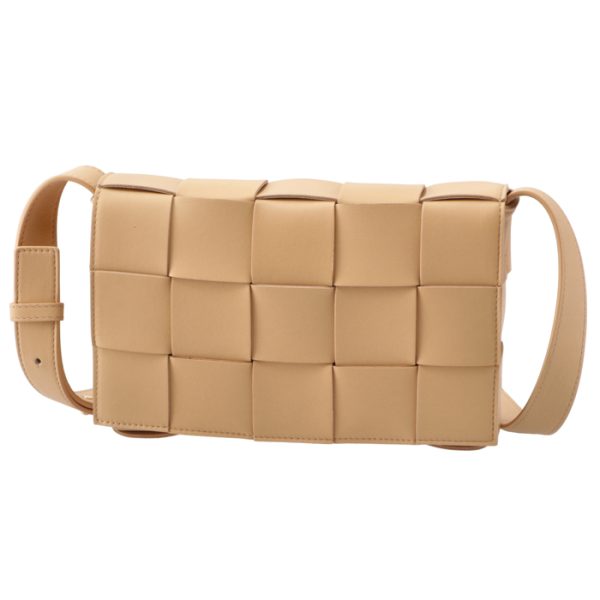 578004vmay12714 1 Bottega Veneta Cassette Double Face Intrecciato Crossbody Bag Beige Almond