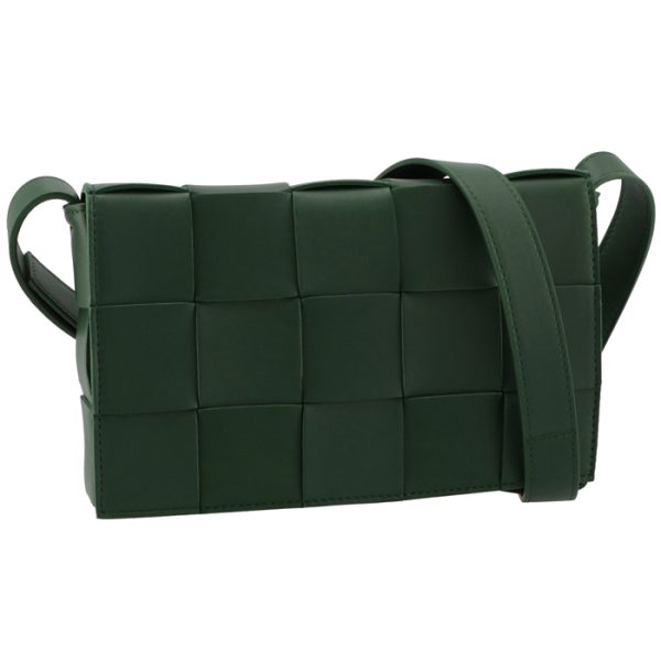 578004vmay13035 Bottega Veneta Cassette Double Face Bag Dark Green