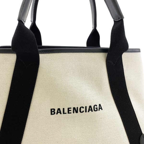 581292 aq38n 1081 06 Balenciaga Tote Bag Navy Cabas M Canvas Black