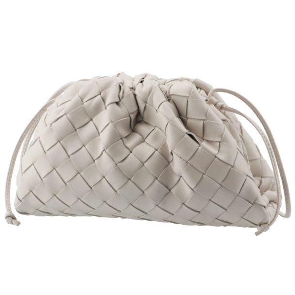 585852vcpp19143 1 Bottega Veneta Mini The Pouch Intrecciato Shoulder Bag White