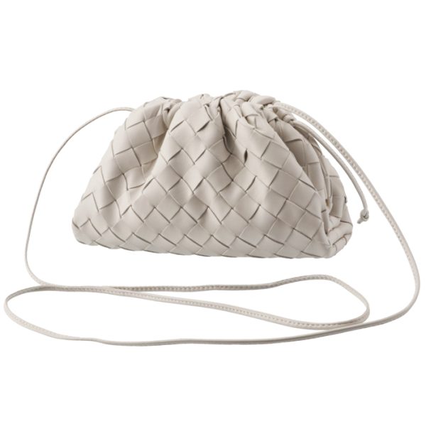 585852vcpp19143 2 Bottega Veneta Mini The Pouch Intrecciato Shoulder Bag White