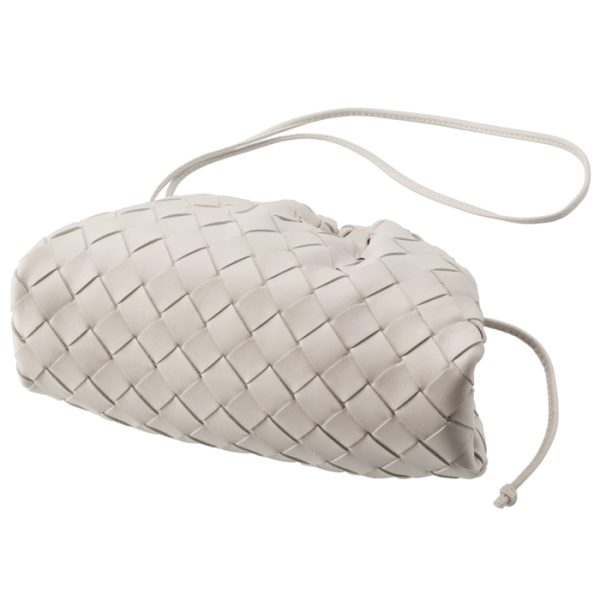 585852vcpp19143 3 Bottega Veneta Mini The Pouch Intrecciato Shoulder Bag White