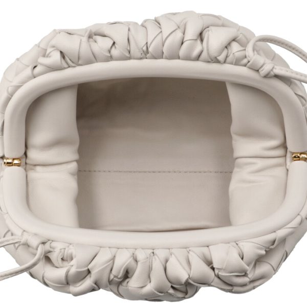 585852vcpp19143 5 Bottega Veneta Mini The Pouch Intrecciato Shoulder Bag White