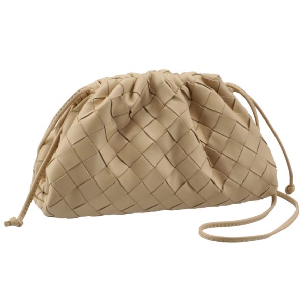 585852vcpp19776 Bottega Veneta Mini The Pouch Intrecciato Shoulder Bag Beige