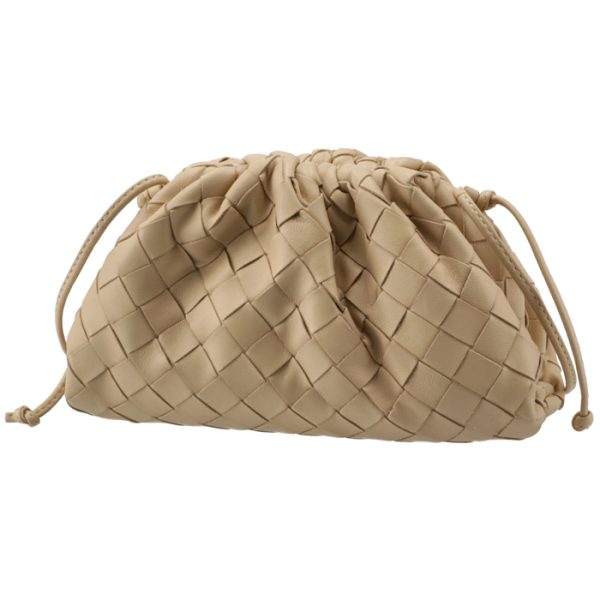 585852vcpp19776 1 Bottega Veneta Mini The Pouch Intrecciato Shoulder Bag Beige