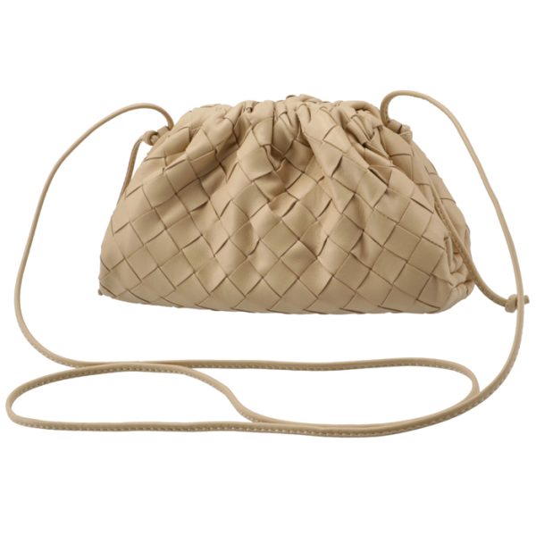 585852vcpp19776 2 Bottega Veneta Mini The Pouch Intrecciato Shoulder Bag Beige