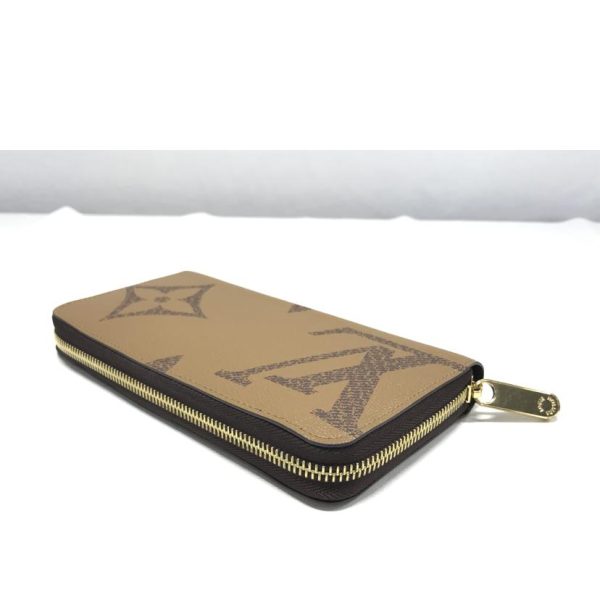 59029 4 Louis Vuitton Zippy Giant Monogram Reverse Canvas Wallet Brown