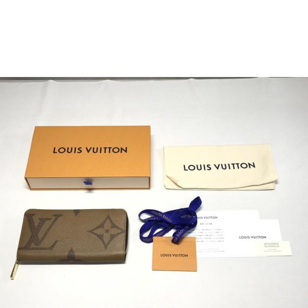 59029 8 Louis Vuitton Zippy Giant Monogram Reverse Canvas Wallet Brown