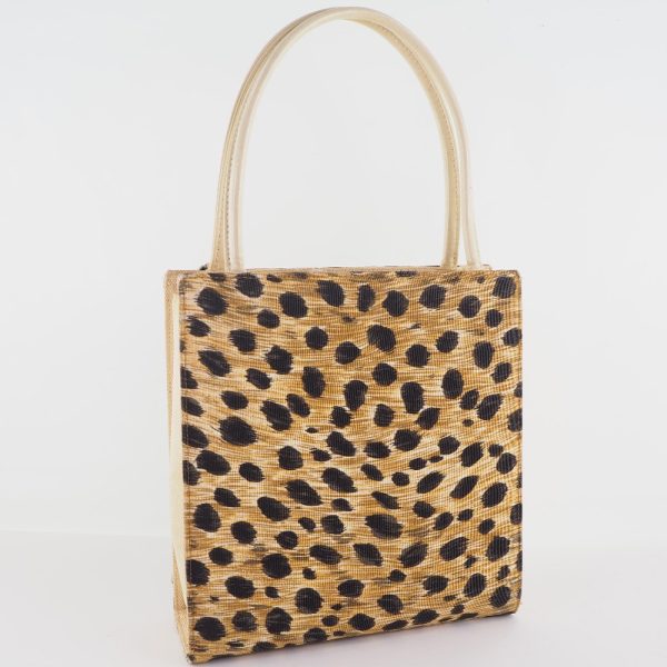 59160418 3 Christian Dior Leopard Zipper Canvas Handbag Yellow