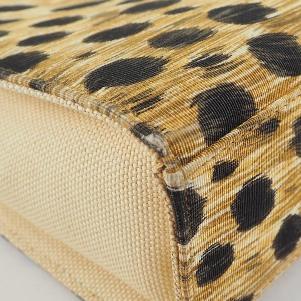 59160418 7 Christian Dior Leopard Zipper Canvas Handbag Yellow