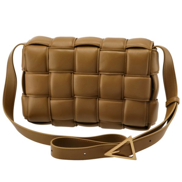 591970vcqr17745 2 Bottega Veneta Padded Cassette Intrecciato Shoulder Bag Acorn Beige Brown