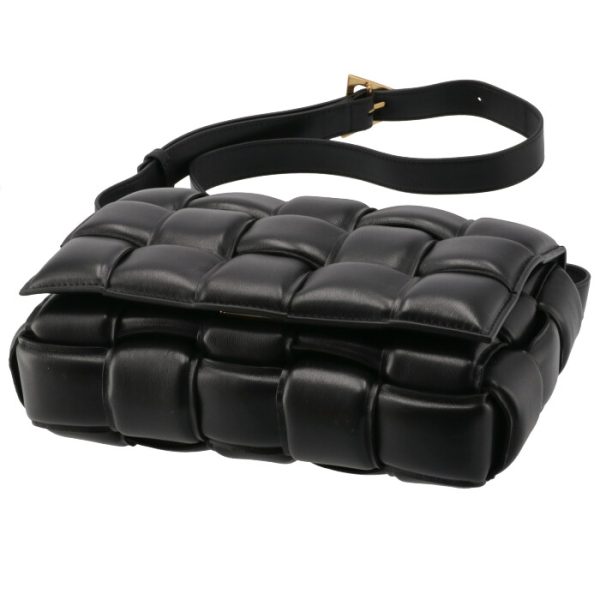 591970vcqr18425 3 Bottega Veneta Padded Cassette Shoulder Bag Intrecciato Black