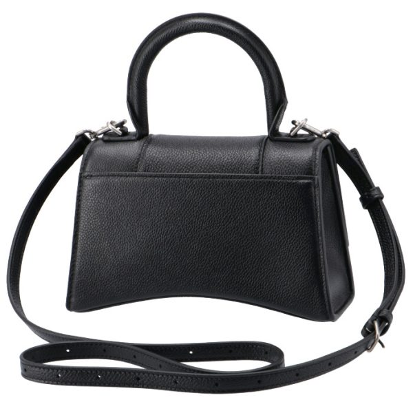 5928331izhy1000 2 Balenciaga Hourglass Top Handle Shoulder Bag Black