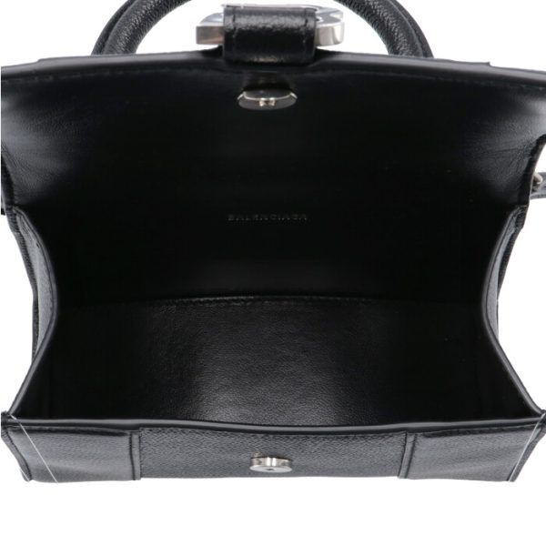 5928331izhy1000 5 Balenciaga Hourglass Top Handle Shoulder Bag Black