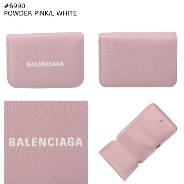 5938131izi3 7 Balenciaga Logo Trifold Mini Wallet White