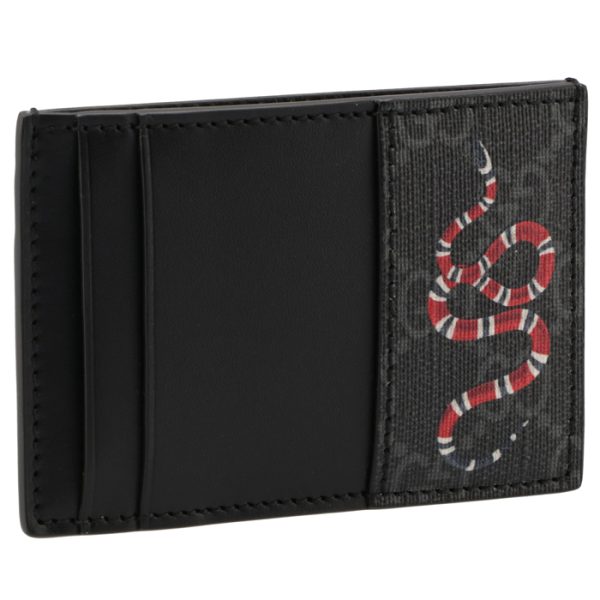 597554hvfan1058 Gucci King Snake Print GG Card Case Black