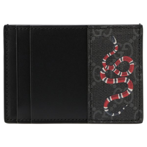 597554hvfan1058 1 Gucci King Snake Print GG Card Case Black