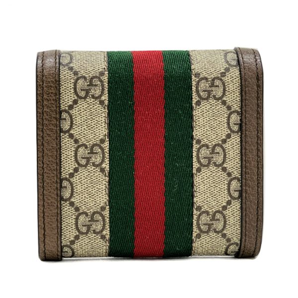 598662 96iwg 8745 02 Gucci Ophidia GG Supreme Leather Beige Ebony Wallet