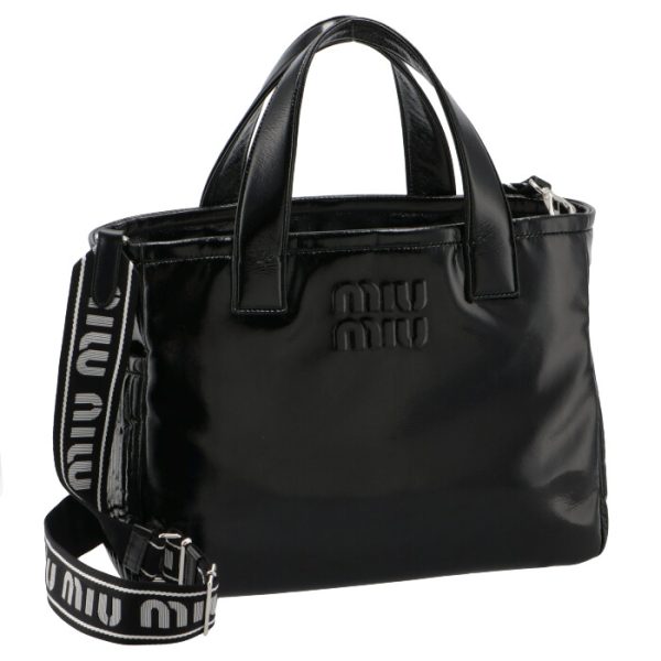 5bg236ooo2dou002 Miu Miu Sillage Processing Logo Tote Bag Black