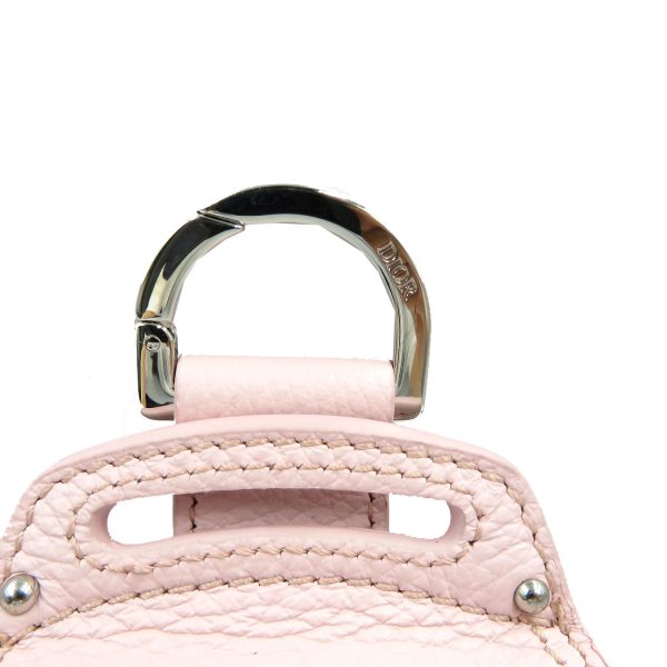 5f0025ei5 6 Christian Dior Charm Keychain Leather Handbag Pink