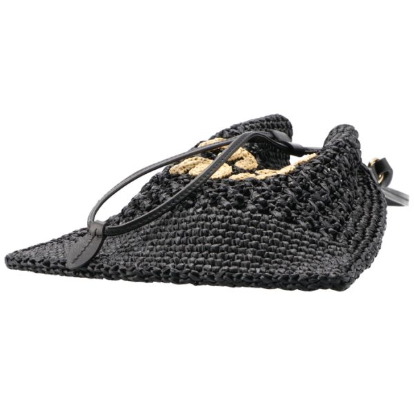 5nd0162do1889 3 Miu Miu Logo Drawstring Crochet Nero Naturale