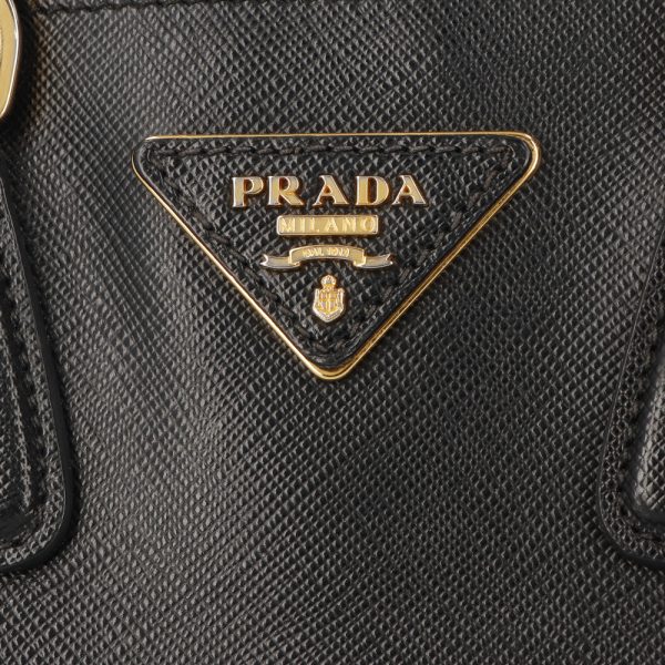 5prd16 00023 08 Prada Saffiano Handbag 2way Shoulder Black White