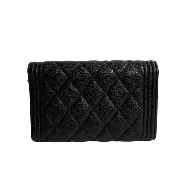 5sbk a2790506 4 Chanel Boy Matelasse Caviar Skin Leather Bifold Wallet Black