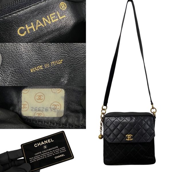 5sbk ap064336 3 Chanel Caviar Skin Matelasse Leather Mini Shoulder Bag Navy