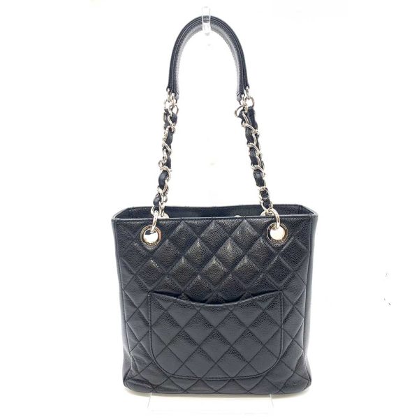 6 cha231130 1ta 02 Chanel Pst Chain Matelasse Coco Mark Leather Tote Bag Black