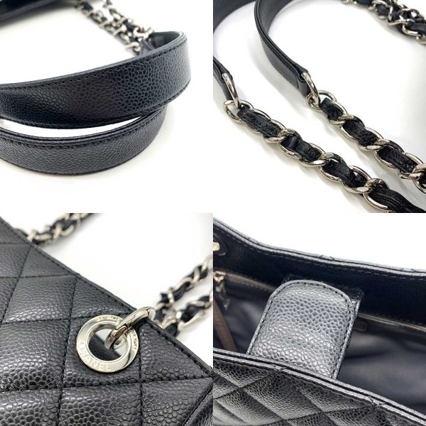 6 cha231130 1ta 05 Chanel Pst Chain Matelasse Coco Mark Leather Tote Bag Black