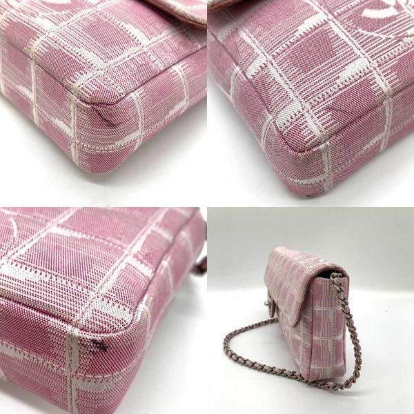 6 cha240122 2ta 03 Chanel Horizontal Long Coco Mark Nylon Shoulder Bag Pink