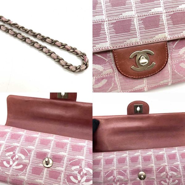 6 cha240122 2ta 05 Chanel Horizontal Long Coco Mark Nylon Shoulder Bag Pink