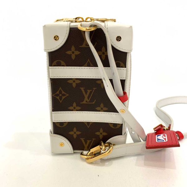 6 lv230825 1ta 01 Louis Vuitton Soft Trunk Phone Box Mini Shoulder Bag NBA Collaboration White