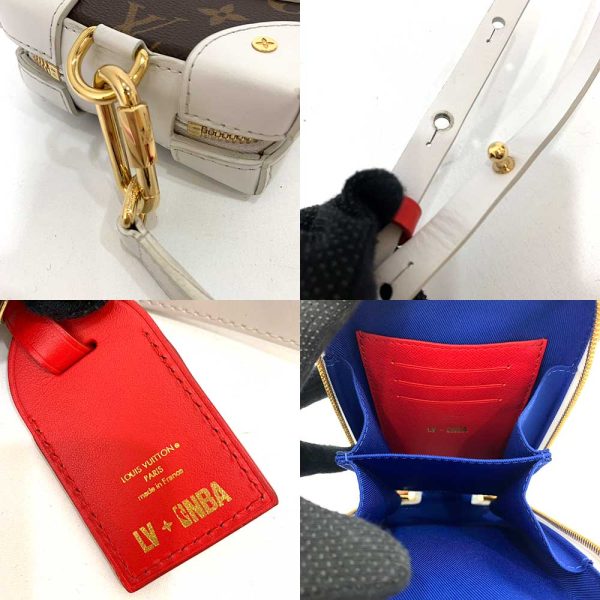 6 lv230825 1ta 04 Louis Vuitton Soft Trunk Phone Box Mini Shoulder Bag NBA Collaboration White