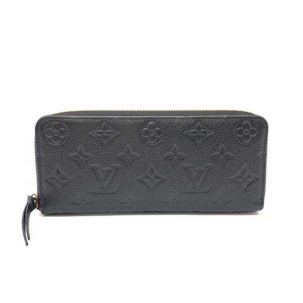 6 lv230915 1ta Louis Vuitton Portefeuille Clemence Monogram Empreinte Leather Long Wallet Black