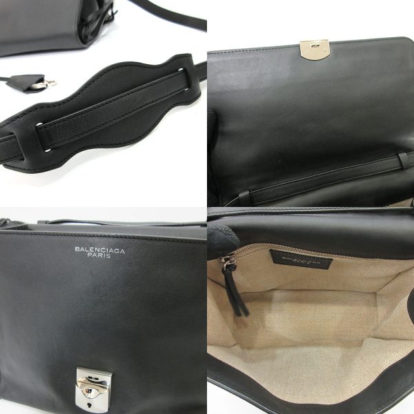 6 ot220513 ta 04 Balenciaga Afternoon Shoulder Bag Leather Black